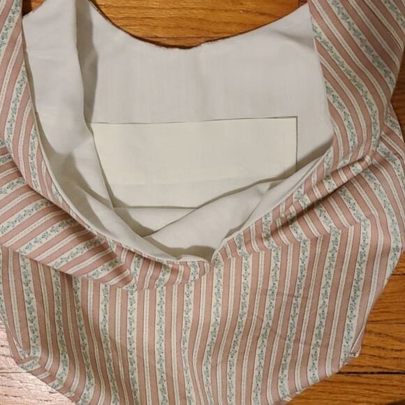 Pink White Stripe Slouchy Hobo Bow Bag Purse - Picture 2 of 4